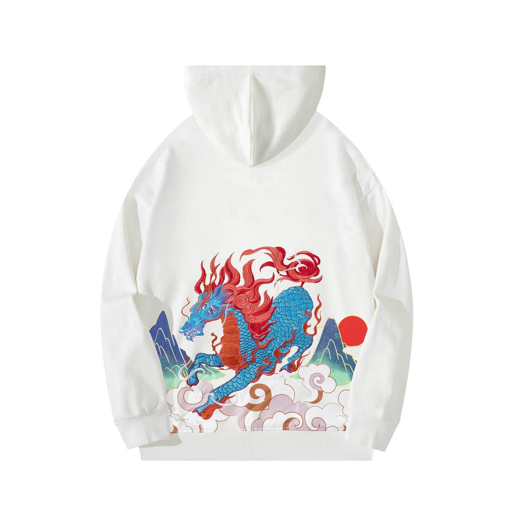 KH9240 Demon Horse Embroidery Hoodie - White / S