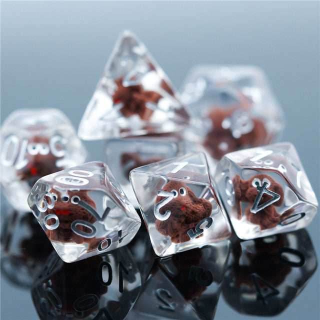 Teddy Dog Dice 7-Dice Set Resin Dungeons and Dragons Dice - 