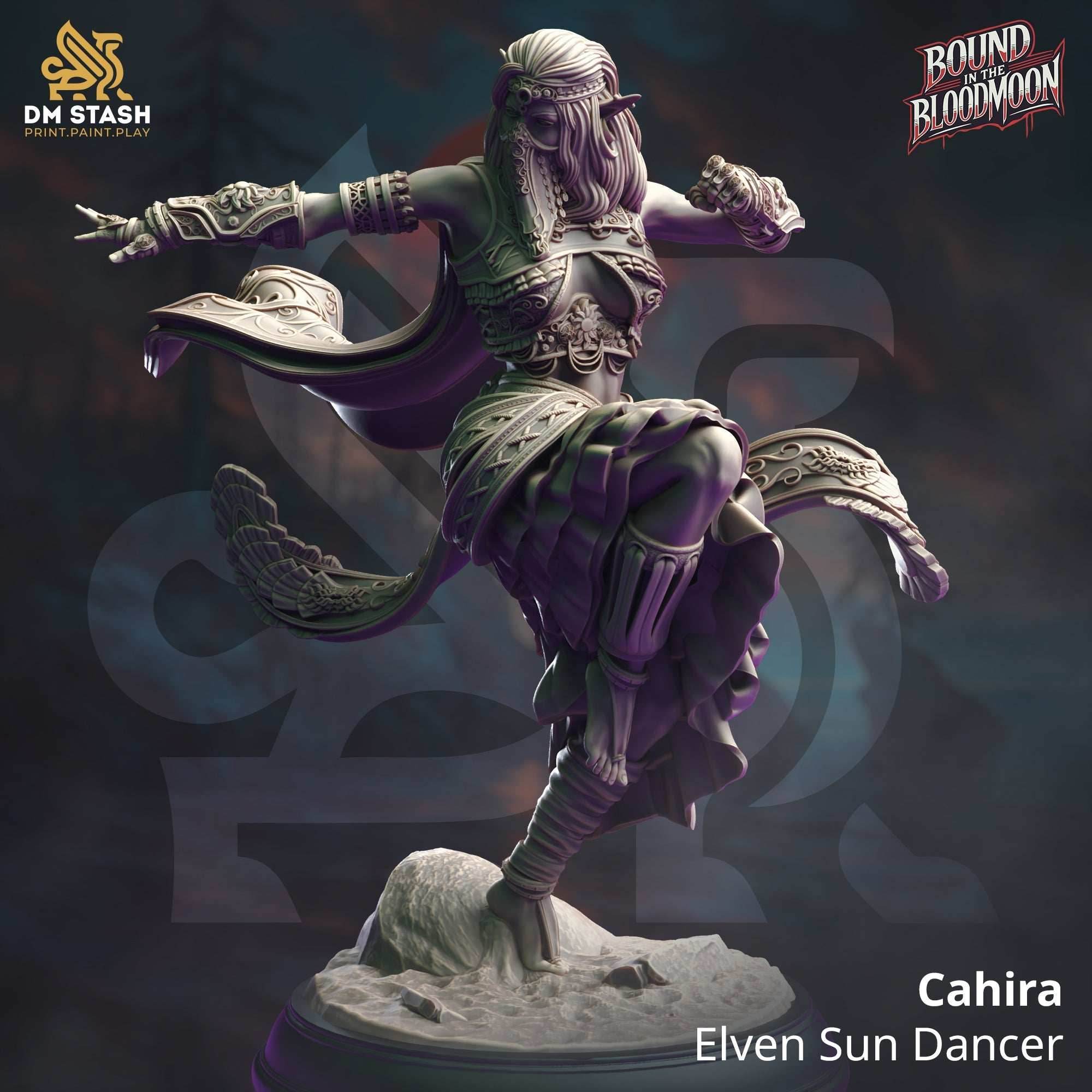 Cahira, Elven Sun Dancer (Female Elf Monk) - 32mm Scale