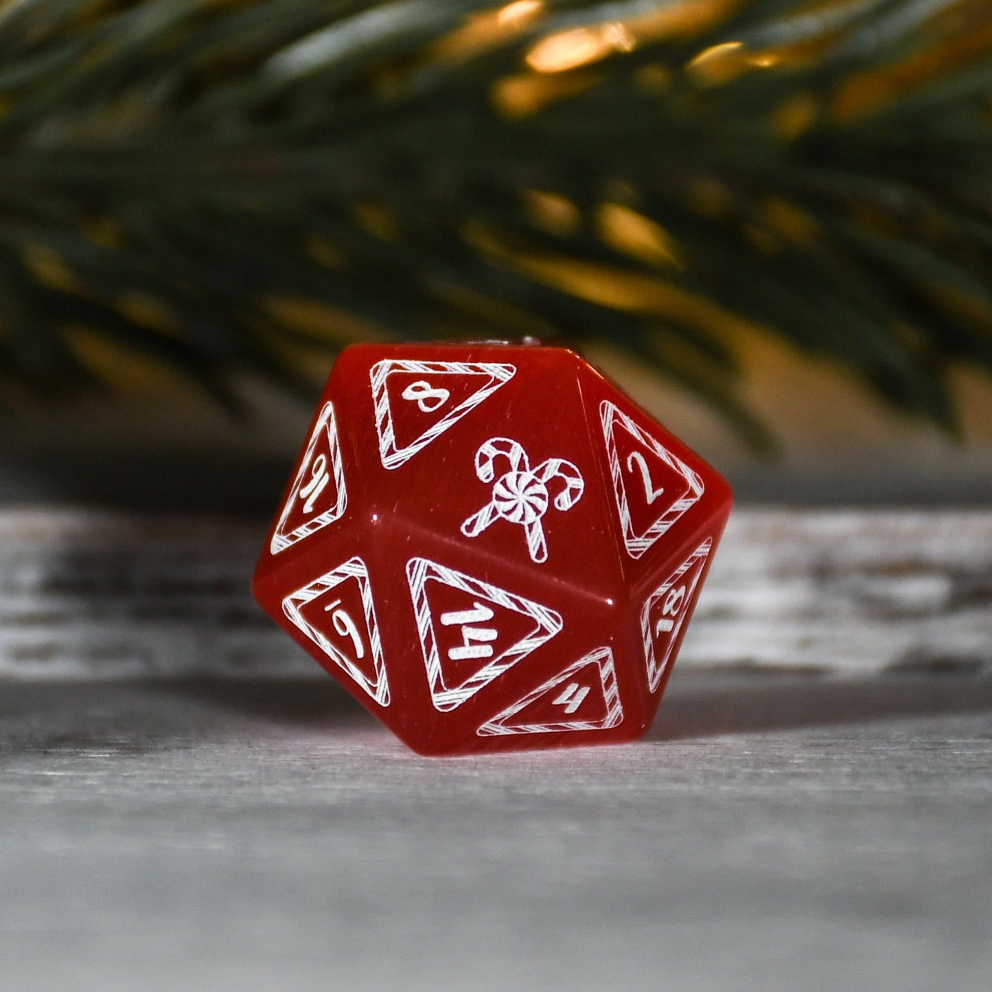 Candy Cane Wonderland - Red Cat's Eye Dice Set