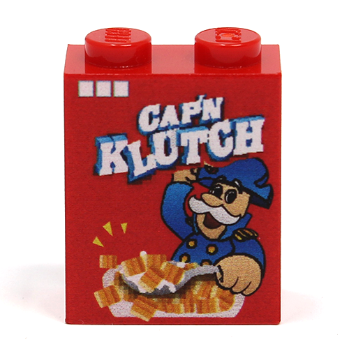 Cap'N Klutch Cereal (1 x 2 x 2 Brick) made using LEGO parts - B3 Customs