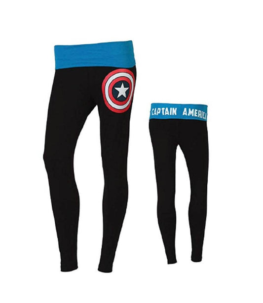 Captain America Shield Marvel Comics Lounge Yoga Pants - S