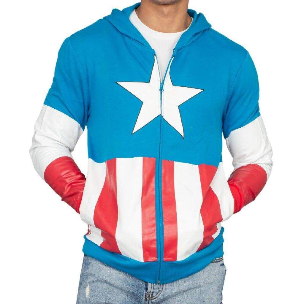 Captain America Adult Hooded Sweatshirt Hoodie Jacket - S