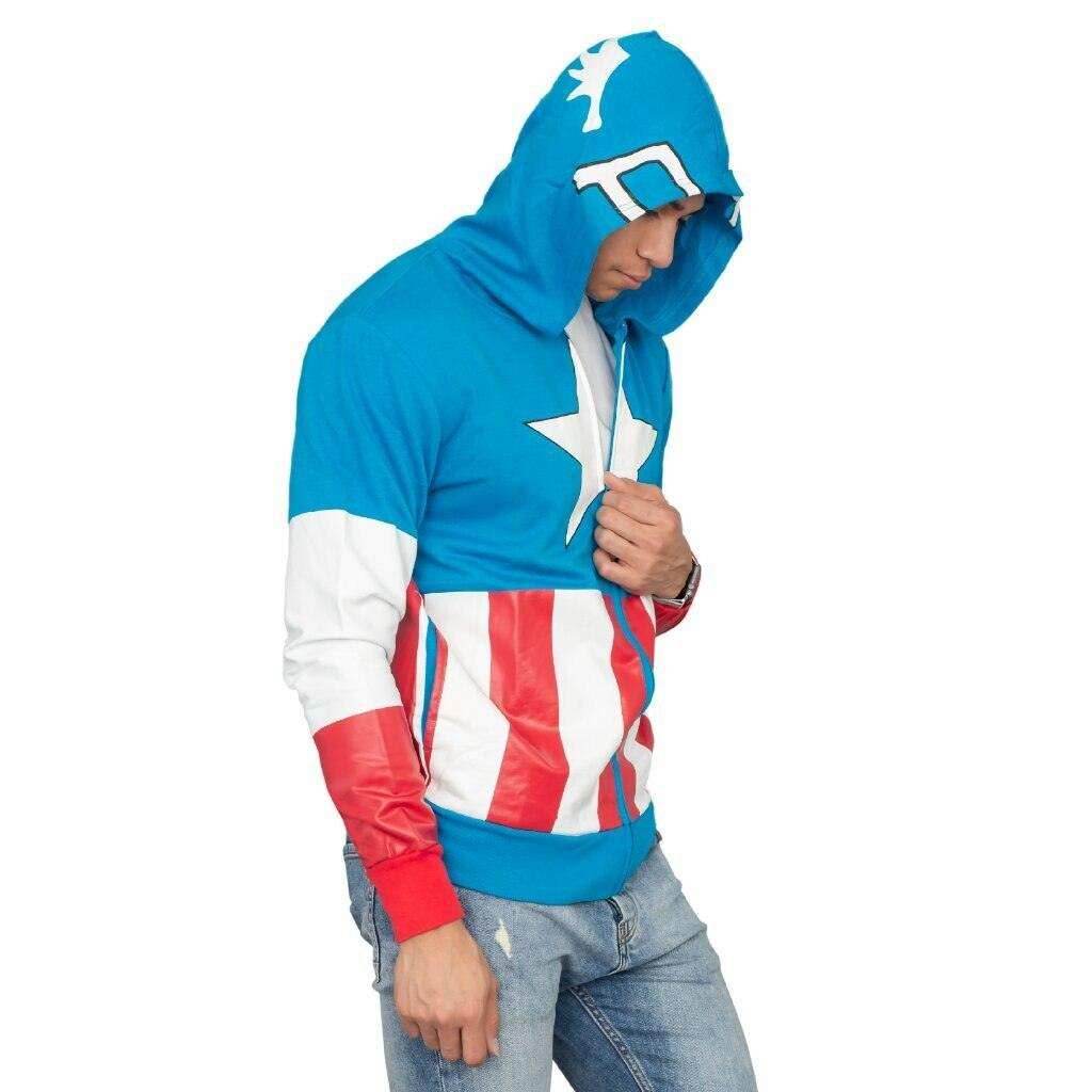 Captain America Adult Hooded Sweatshirt Hoodie Jacket - S