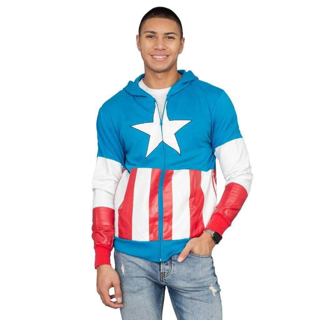 Captain America Adult Hooded Sweatshirt Hoodie Jacket - S