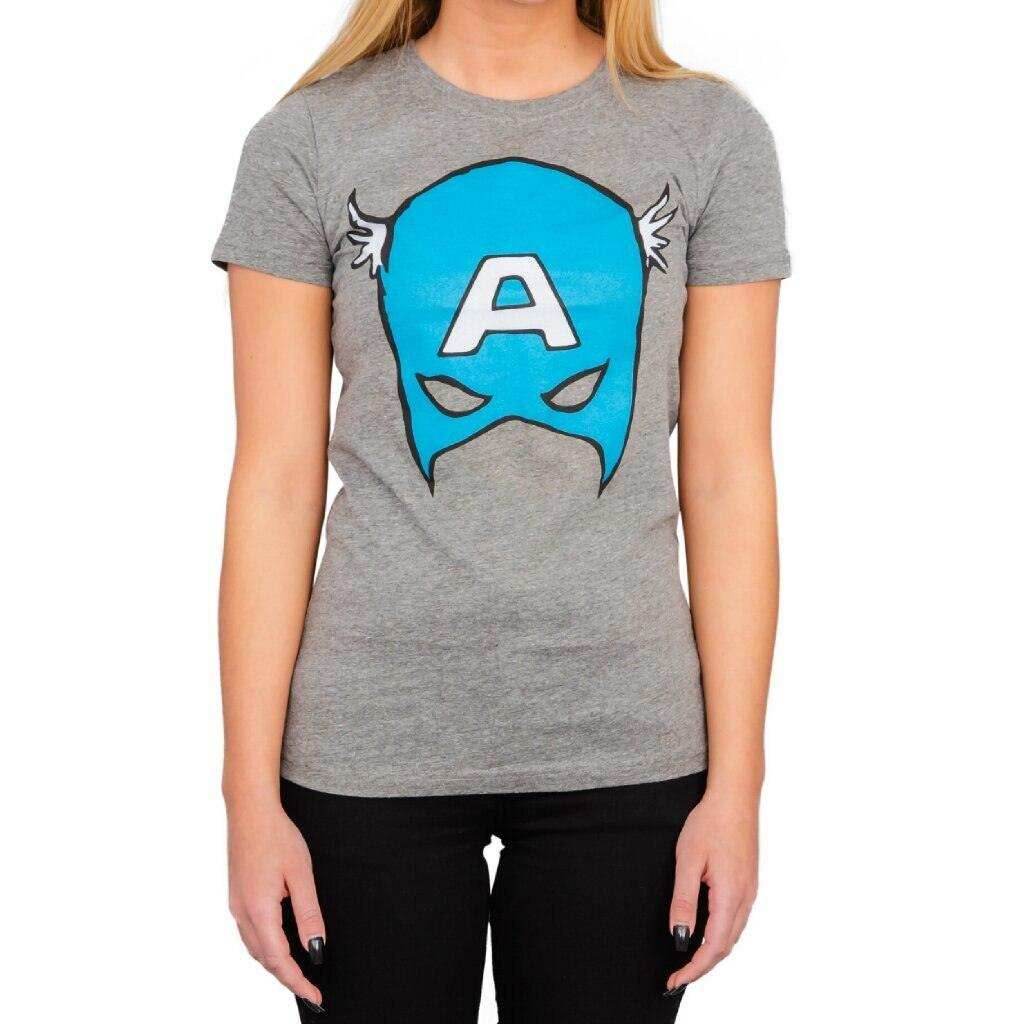 Captain America Big Blue A Mask T-Shirt - S