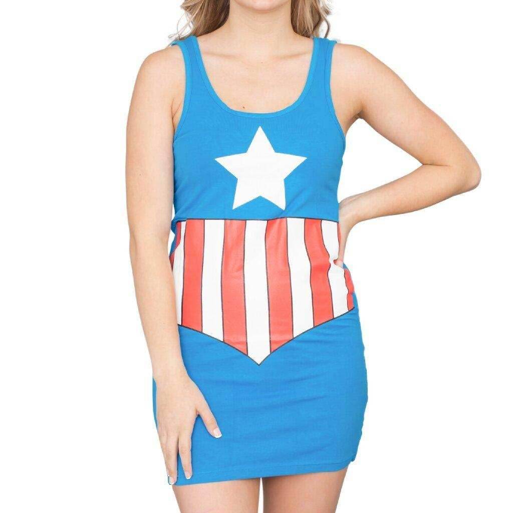 Captain America Blue Tunic Tank Dress - XS