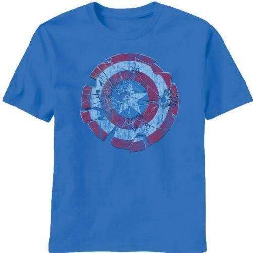 Captain America Glass Shield Shatter T-shirt - S