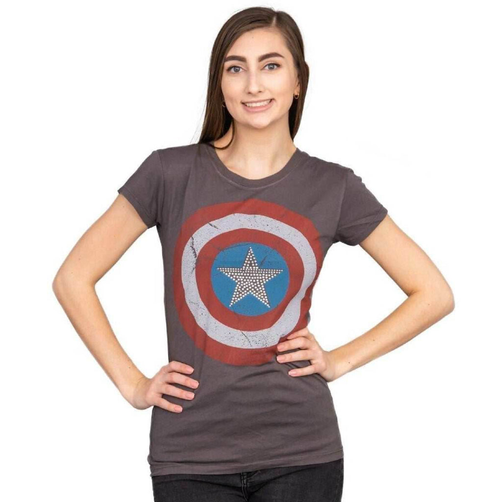 Captain America Studded Star Juniors T-shirt - S