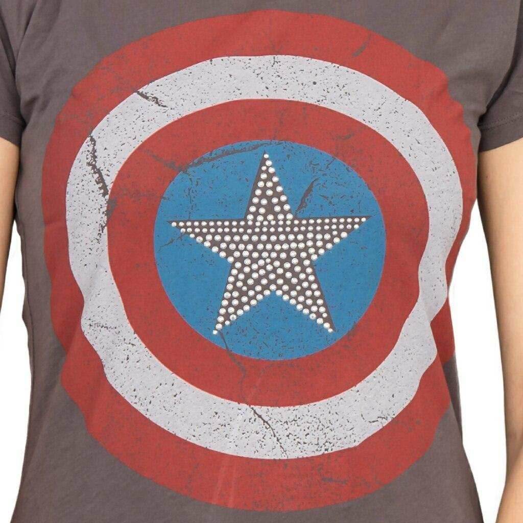 Captain America Studded Star Juniors T-shirt - S