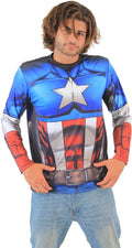Captain America Sublimated Adult LONG SLEEVE Costume T-Shirt - S
