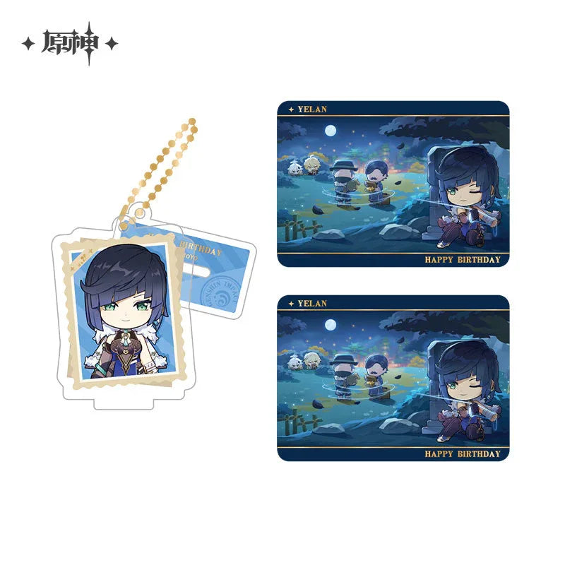 Capturing the Good Times Series Stand Keychain& Collection Card Genshin Impact