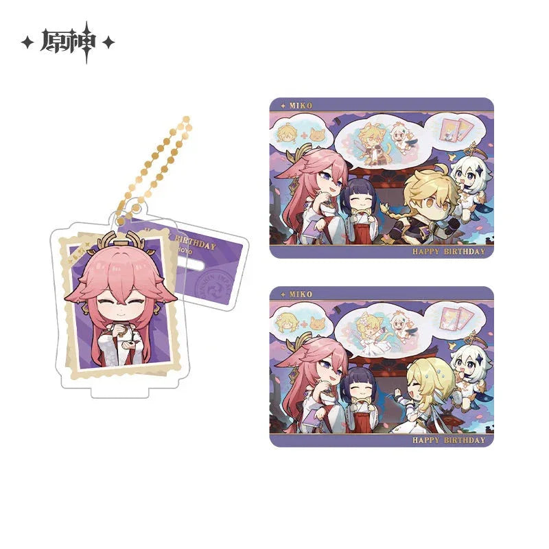Capturing the Good Times Series Stand Keychain& Collection Card Genshin Impact
