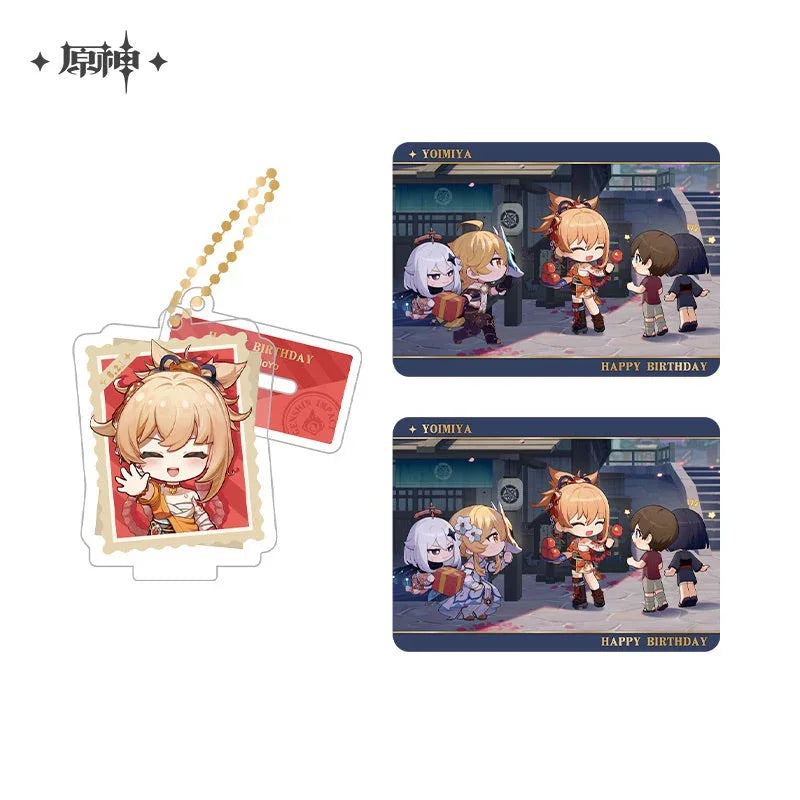 Capturing the Good Times Series Stand Keychain& Collection Card Genshin Impact