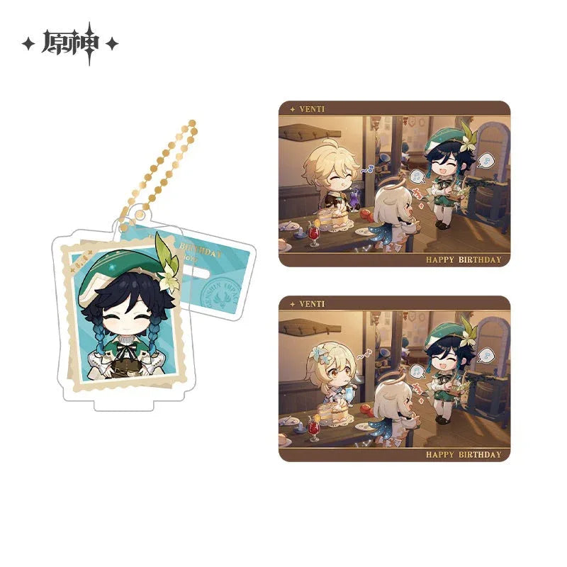 Capturing the Good Times Series Stand Keychain& Collection Card Genshin Impact