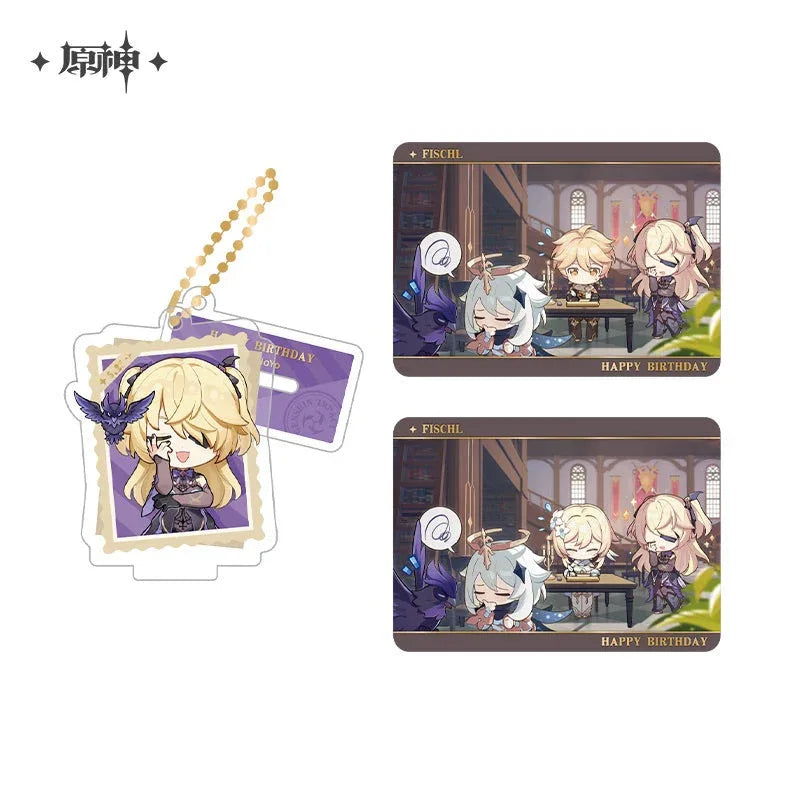 Capturing the Good Times Series Stand Keychain& Collection Card Genshin Impact