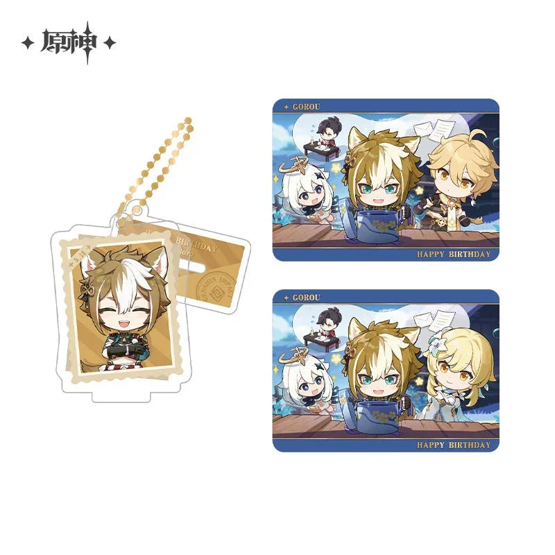Capturing the Good Times Series Stand Keychain& Collection Card Genshin Impact