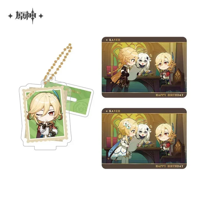 Capturing the Good Times Series Stand Keychain& Collection Card Genshin Impact