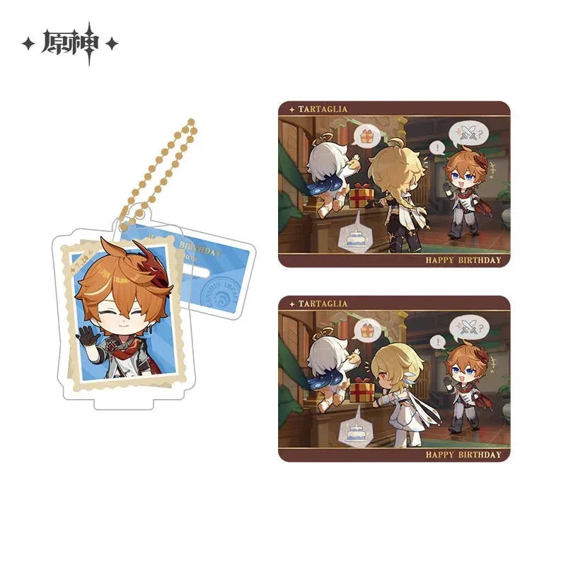 Capturing the Good Times Series Stand Keychain& Collection Card Genshin Impact