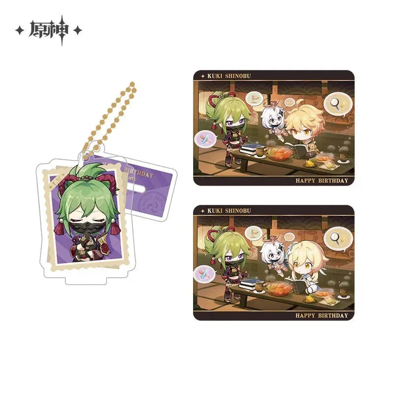 Capturing the Good Times Series Stand Keychain& Collection Card Genshin Impact