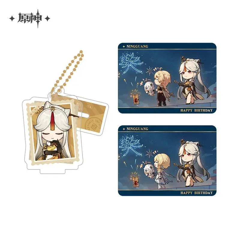 Capturing the Good Times Series Stand Keychain& Collection Card Genshin Impact
