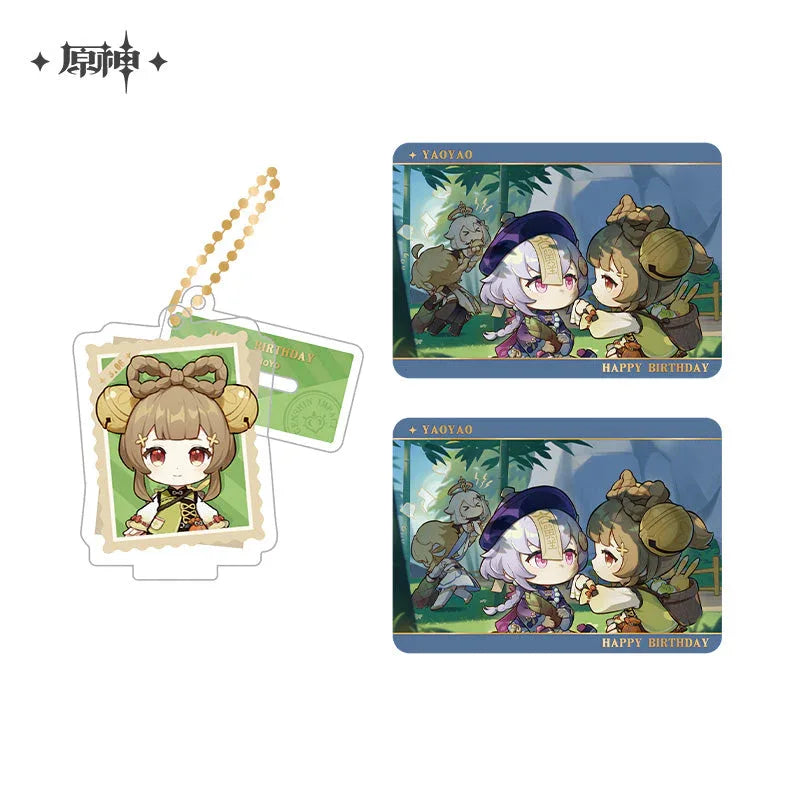 Capturing the Good Times Series Stand Keychain& Collection Card Genshin Impact