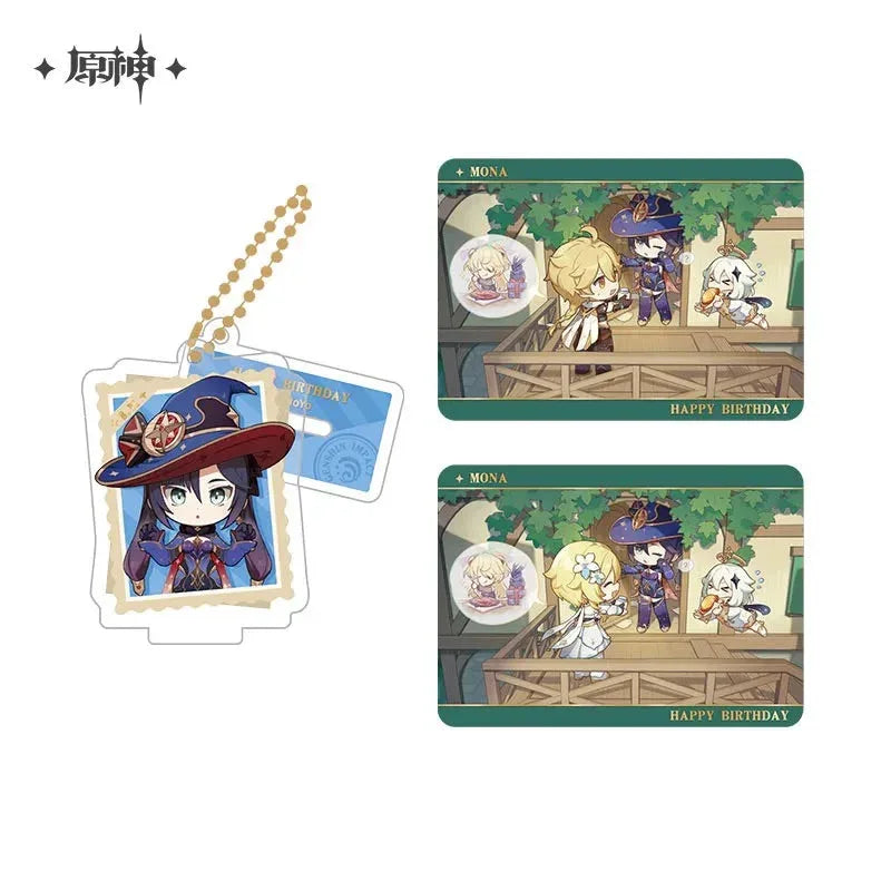 Capturing the Good Times Series Stand Keychain& Collection Card Genshin Impact