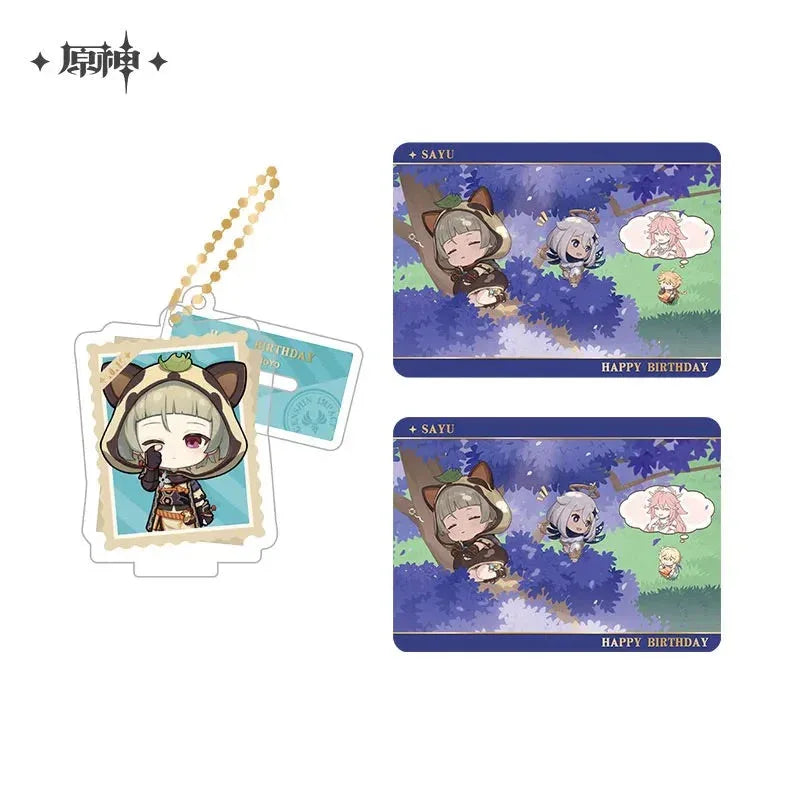 Capturing the Good Times Series Stand Keychain& Collection Card Genshin Impact