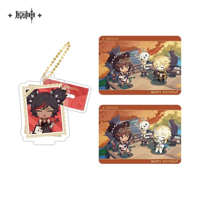 Capturing the Good Times Series Stand Keychain& Collection Card Genshin Impact