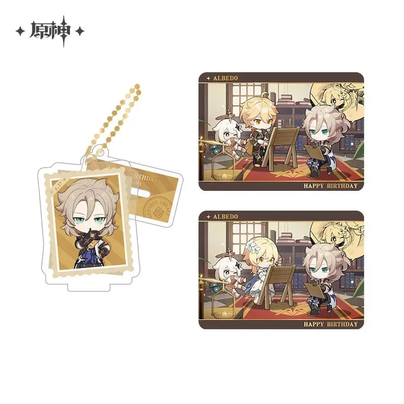 Capturing the Good Times Series Stand Keychain& Collection Card Genshin Impact