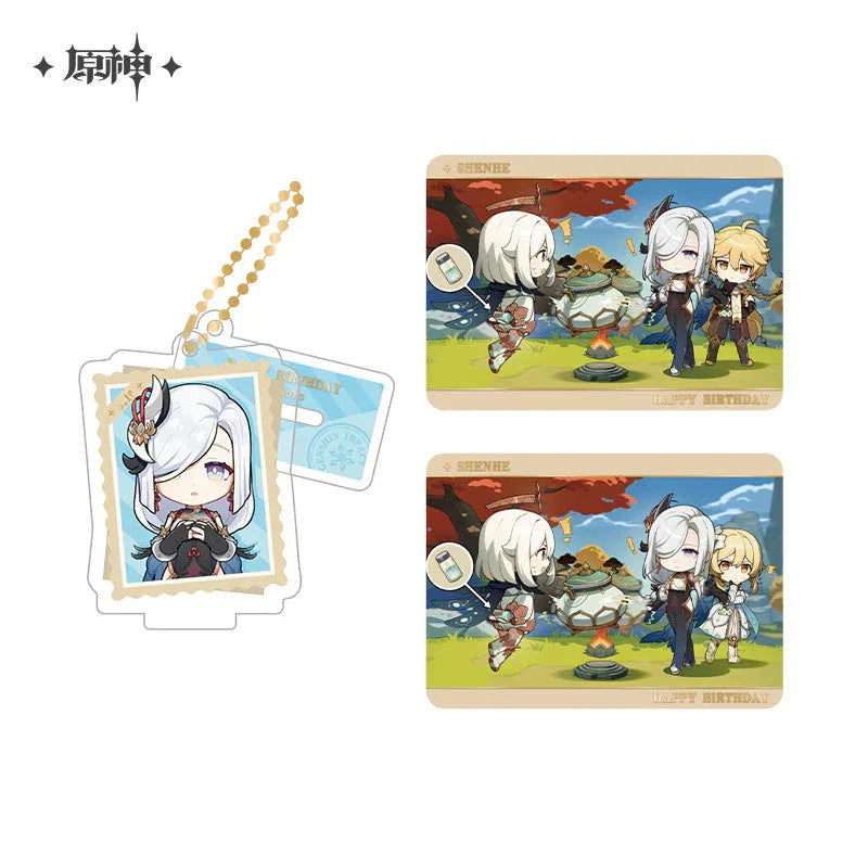 Capturing the Good Times Series Stand Keychain& Collection Card Genshin Impact