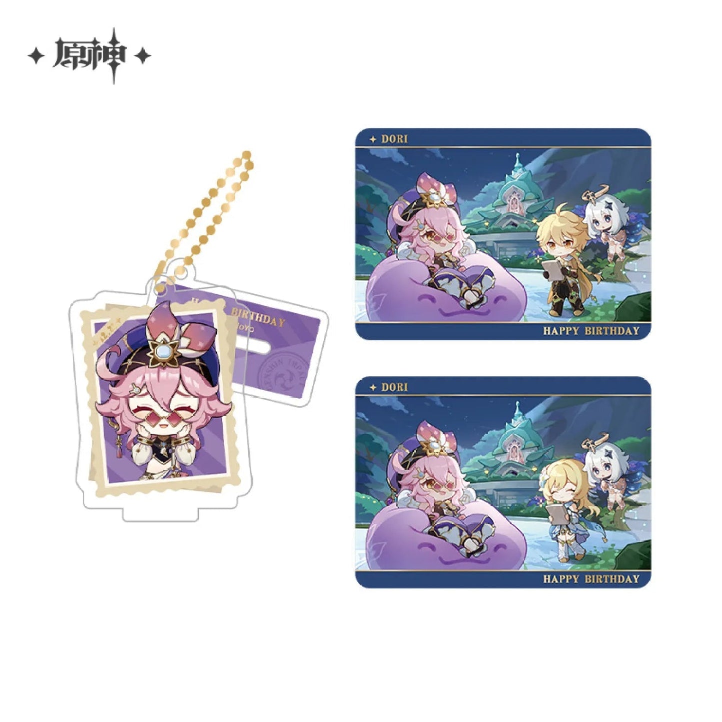 Capturing the Good Times Series Stand Keychain& Collection Card Genshin Impact