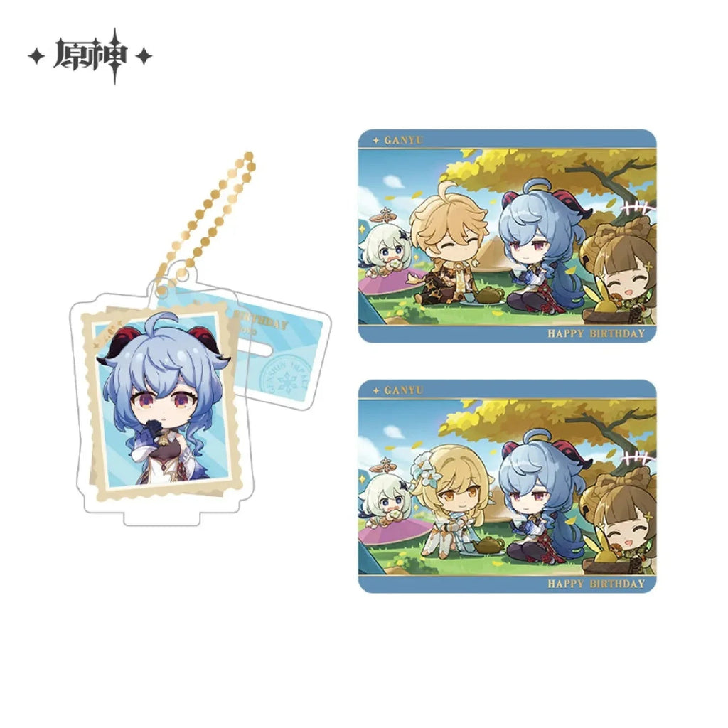 Capturing the Good Times Series Stand Keychain& Collection Card Genshin Impact