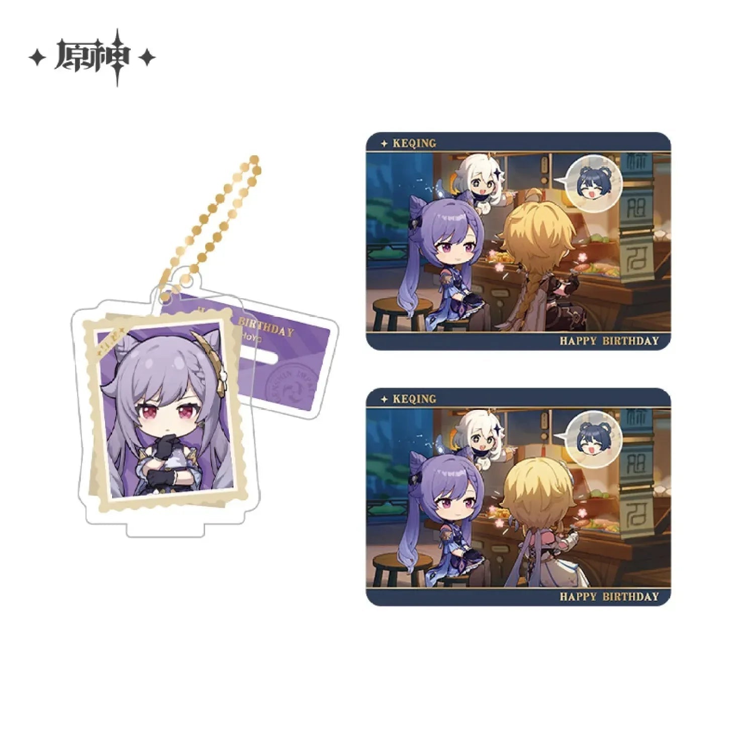 Capturing the Good Times Series Stand Keychain& Collection Card Genshin Impact