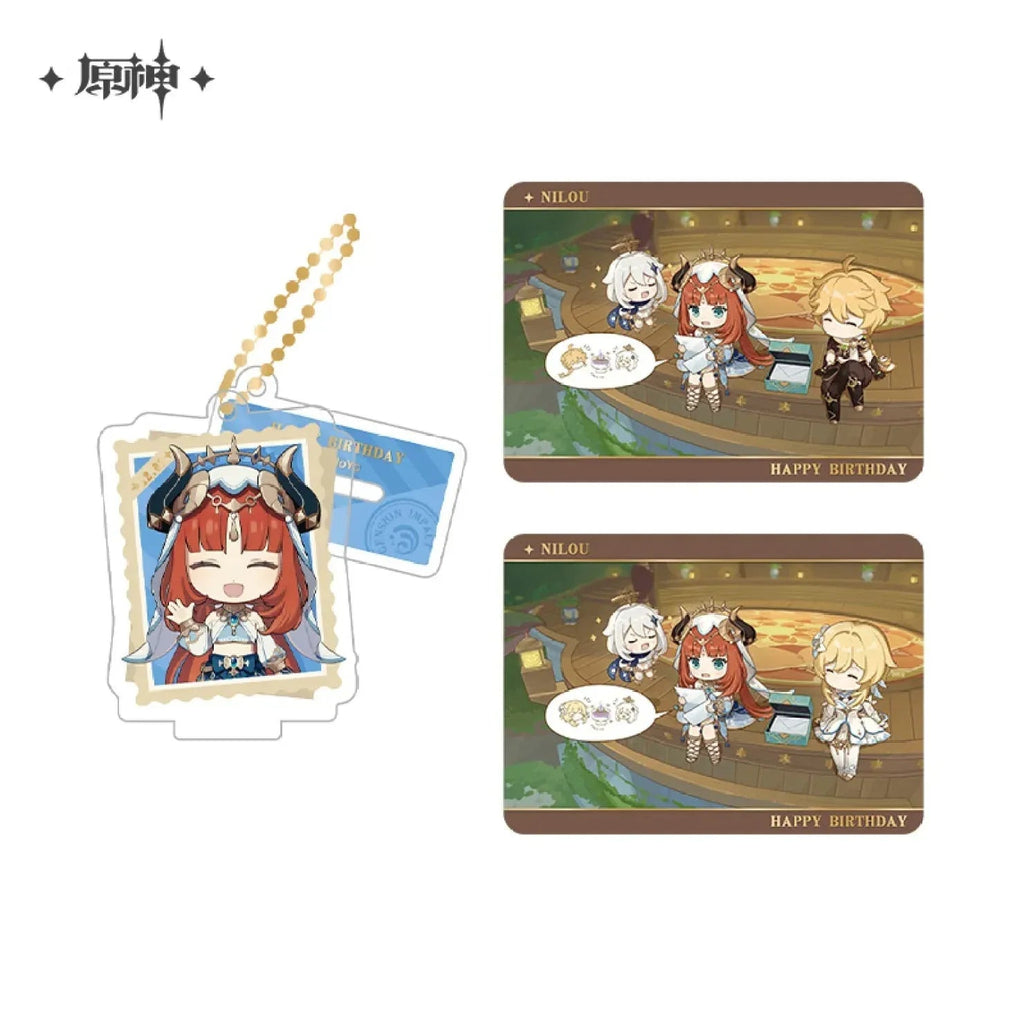 Capturing the Good Times Series Stand Keychain& Collection Card Genshin Impact