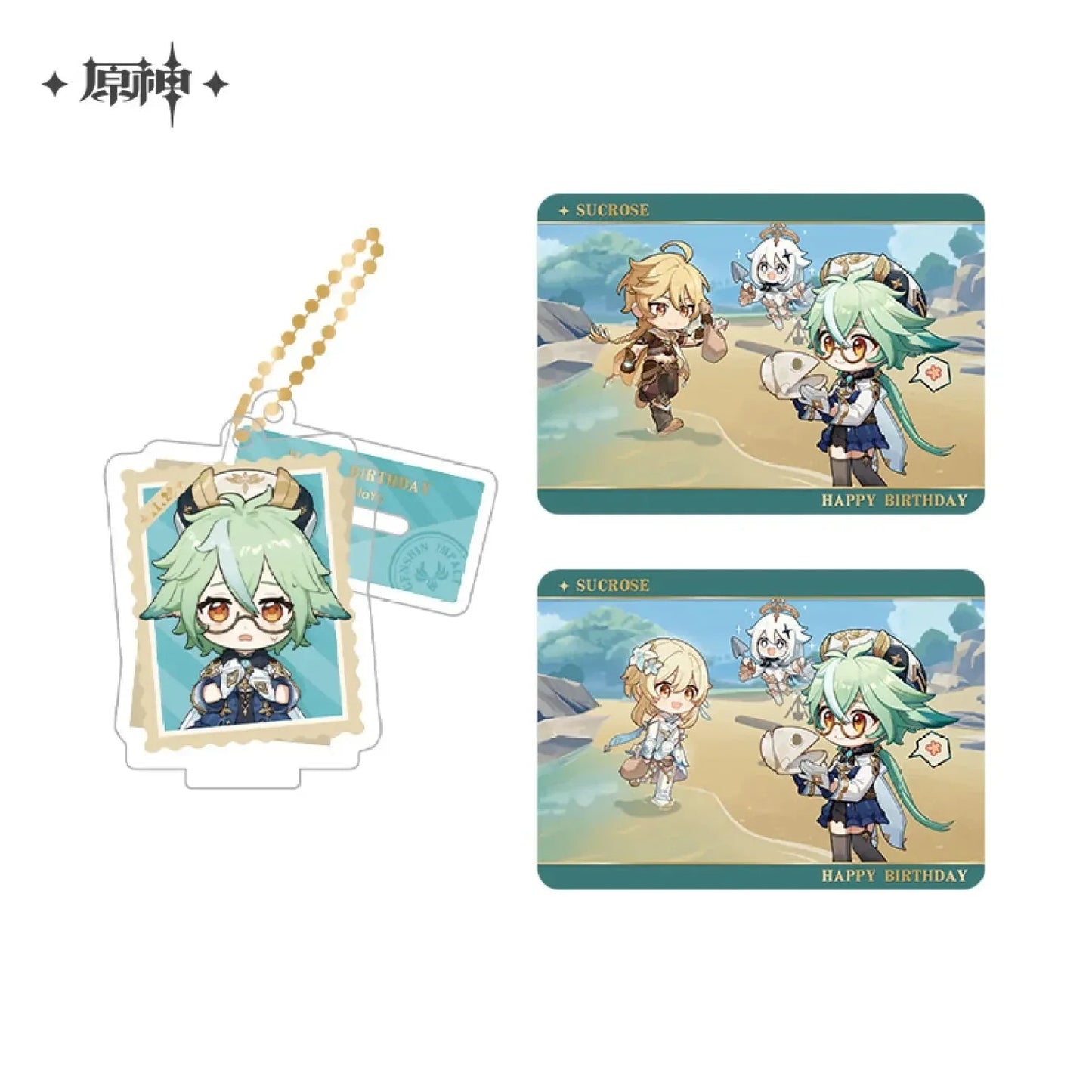 Capturing the Good Times Series Stand Keychain& Collection Card Genshin Impact