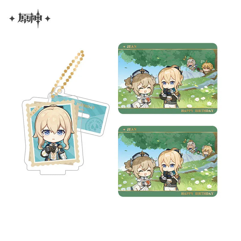 Capturing the Good Times Series Stand Keychain& Collection Card Genshin Impact