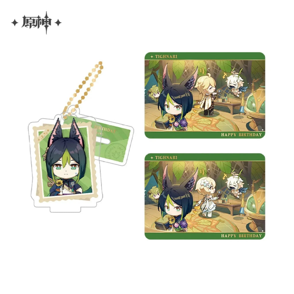 Capturing the Good Times Series Stand Keychain& Collection Card Genshin Impact