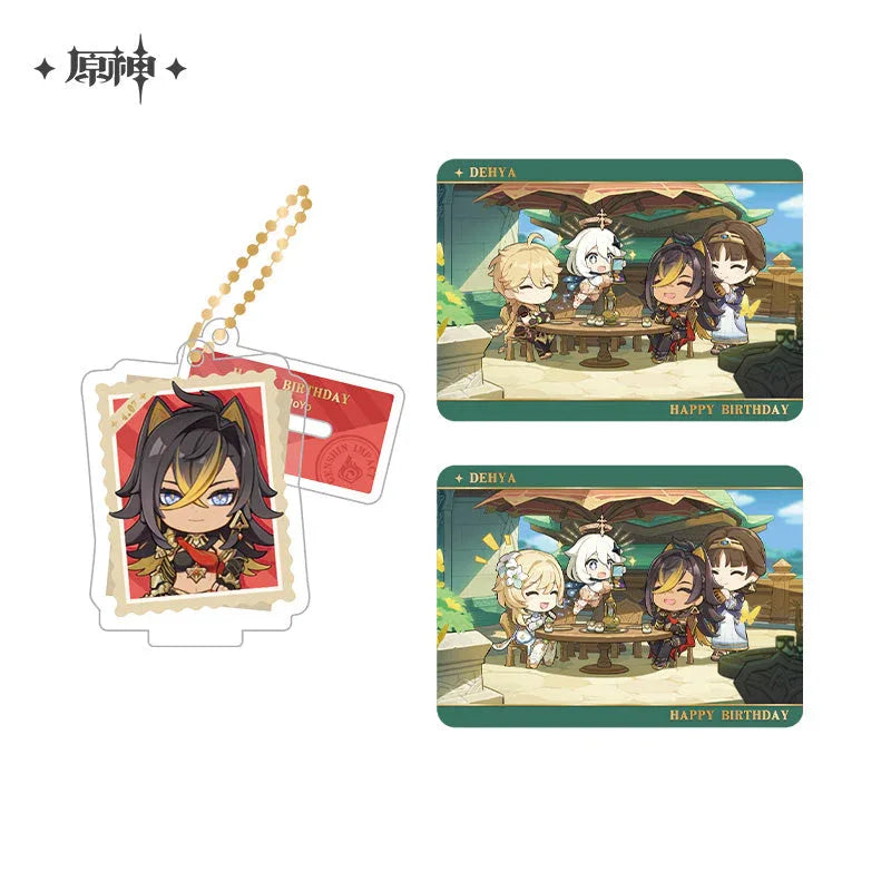 Capturing the Good Times Series Stand Keychain& Collection Card Genshin Impact