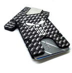 Carbon Fiber Pattern with Punisher - Billetvault Aluminum Wallet