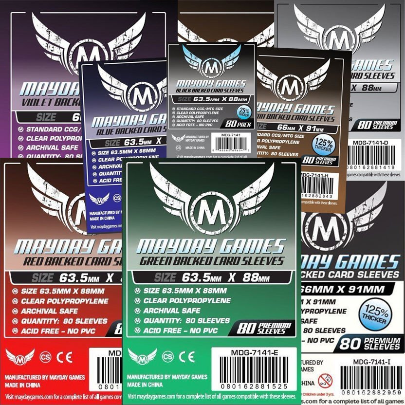 MTG/CCG Card Sleeves (63.5x88mm) PREMIUM COLOR BACKED!  80/Pack (Choose from 6 Colors!)