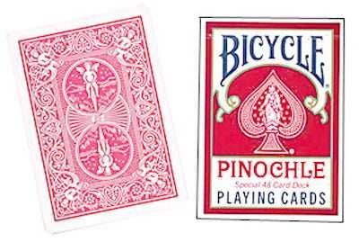 Bicycle Pinochle Poker-Size Cards - Red