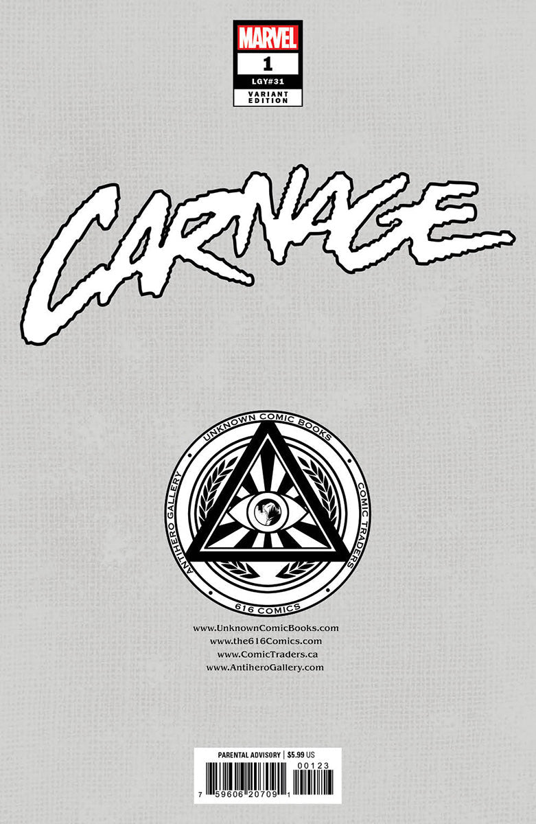 Carnage #1 Unknown Comics Kaare Andrews Exclusive Var (11/15/2023) (11/22/2023)