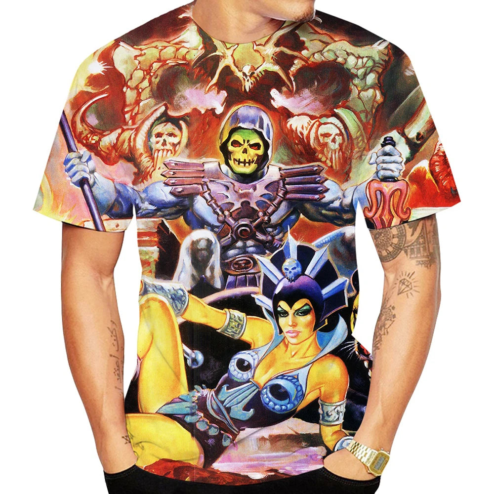 Cartoon Anime T Shirts He-Man And The Masters Of The Universe 3D Print Men Woman T-shirt Streetwear Harajuku Kids Tees Clothing