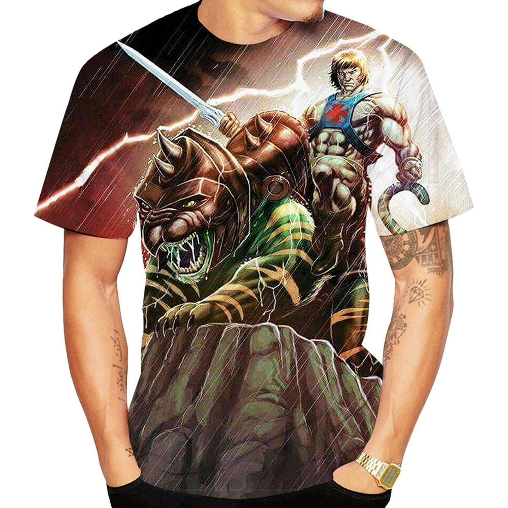 Cartoon Anime T Shirts He-Man And The Masters Of The Universe 3D Print Men Woman T-shirt Streetwear Harajuku Kids Tees Clothing