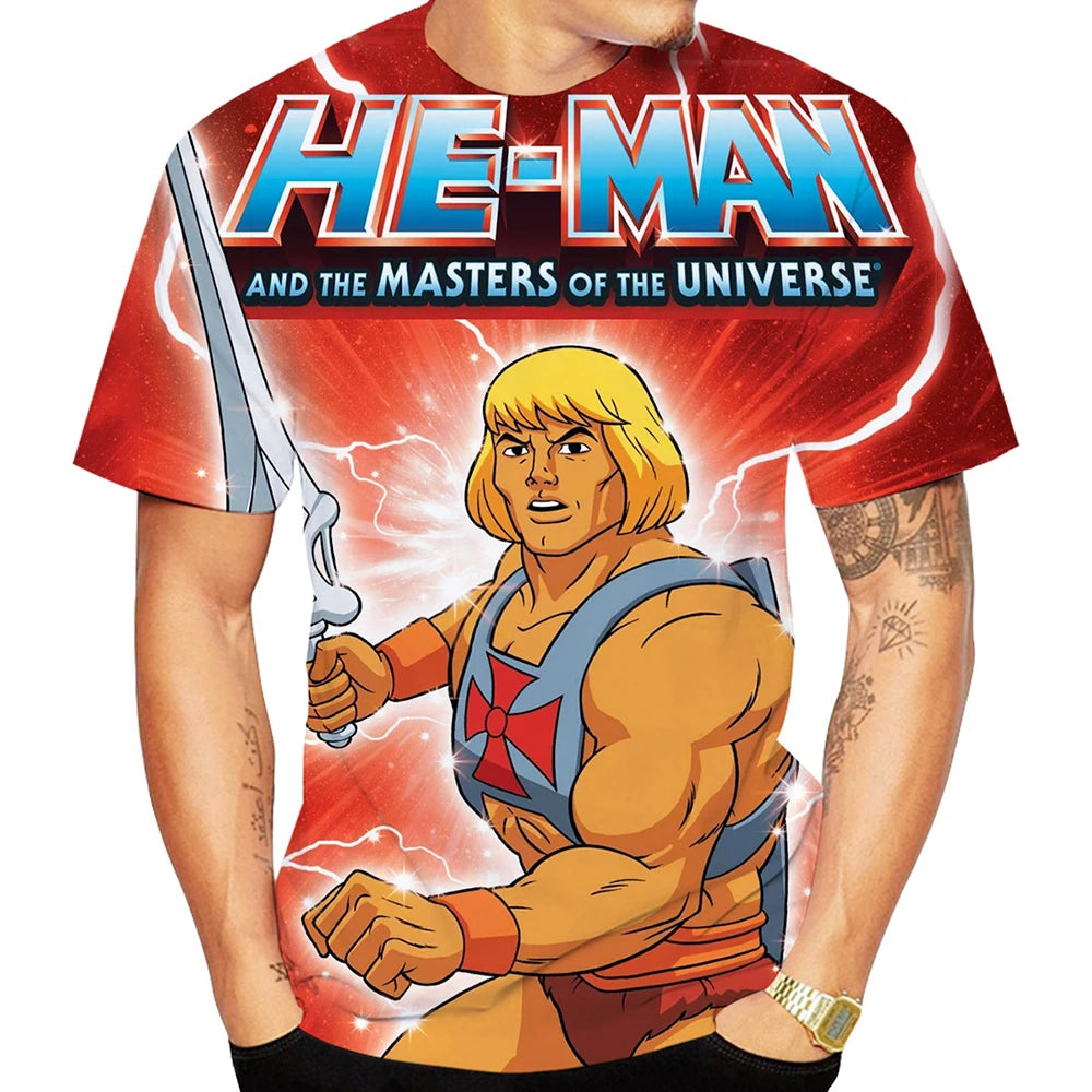 Cartoon Anime T Shirts He-Man And The Masters Of The Universe 3D Print Men Woman T-shirt Streetwear Harajuku Kids Tees Clothing