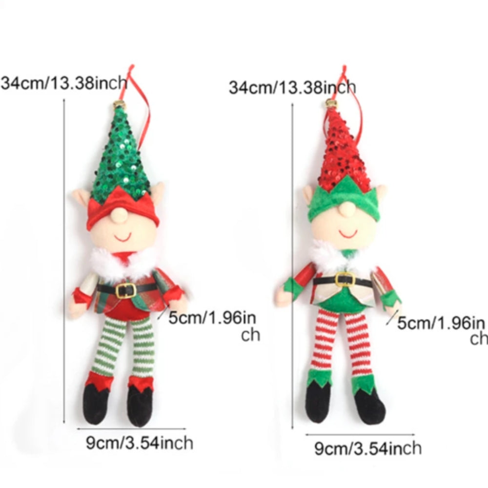 Cartoon Elf Doll Christmas  Tree Pendants Window Decoration