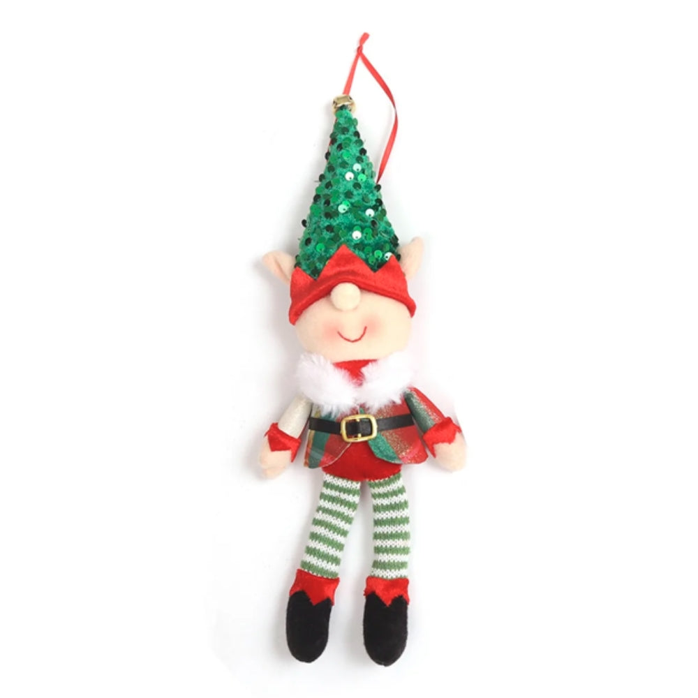 Cartoon Elf Doll Christmas  Tree Pendants Window Decoration