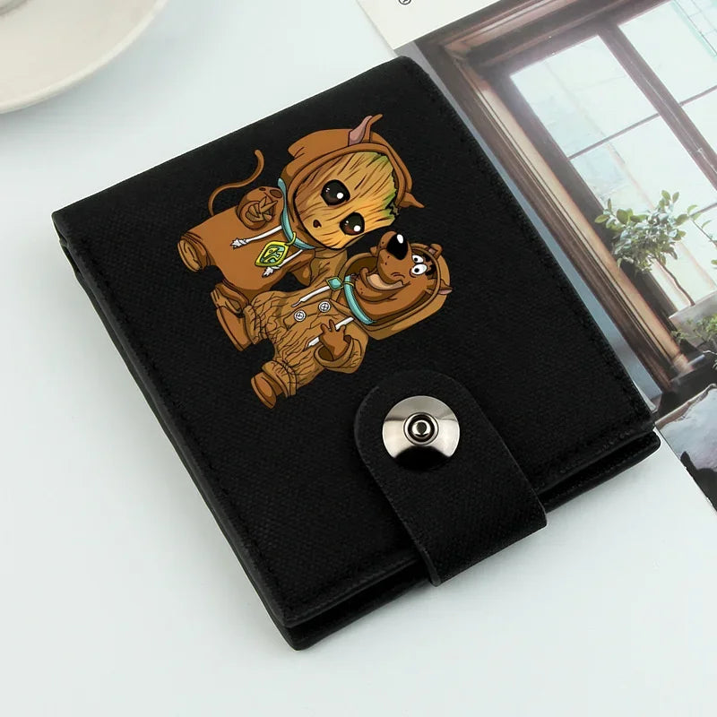 Cartoon Groot Wallet Men Short Dollar Clip Men Wallets Short Wallets Card Holder Simple Male Purse Coin Pocket Men Money Clips