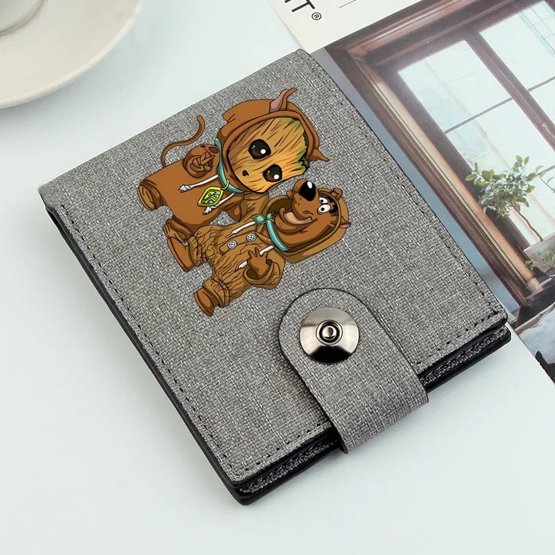 Cartoon Groot Wallet Men Short Dollar Clip Men Wallets Short Wallets Card Holder Simple Male Purse Coin Pocket Men Money Clips